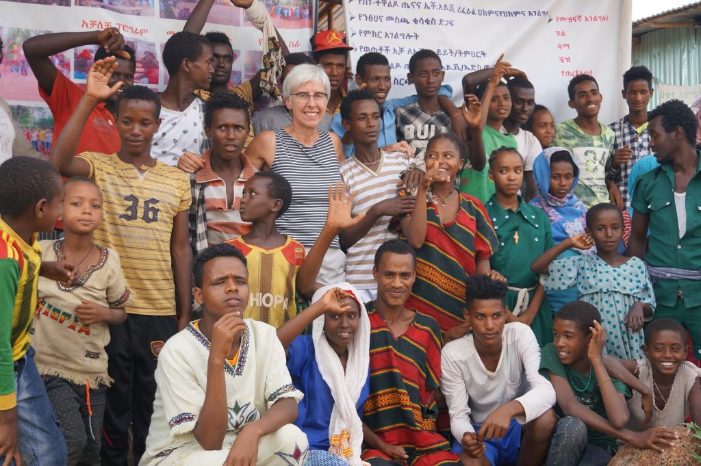 Renate Bähr visiting a DSW Youth Club in Bahir Dar, Ethiopia